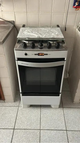 Fogão 4 Bocas Brastemp Branco com Timer - Acendimento Automático Clean BFO4 TAB