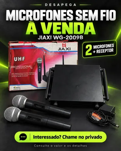 Kit JIAXI WG 2009B com 2 microfones sem fio