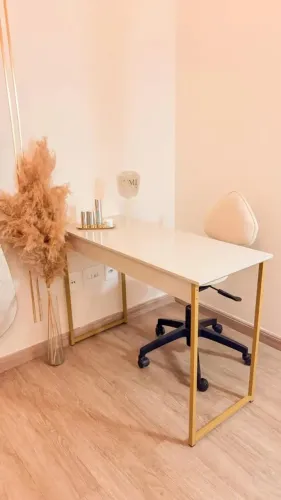 barbada Escrivaninha Industrial 110cm Mesa Estudo Aparador Pés Aço