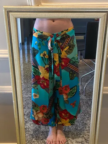 calça papaya pantacourt estampada M