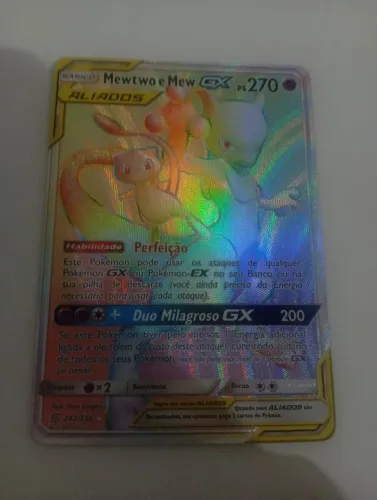 Carta pokemon Mewtwo e mew GX(242/236)