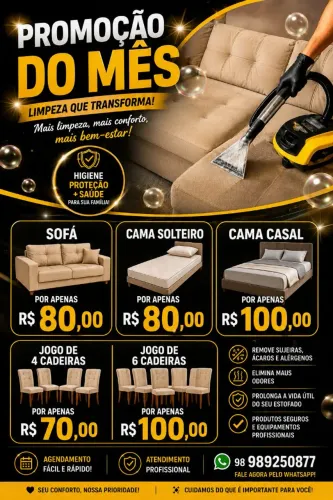 Limpeza de estofados e automóveis por 79.90