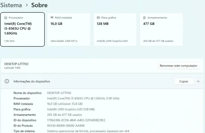 Nootbook Dell i5 touch