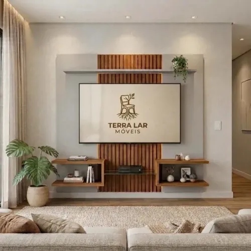 Painel Ripado Atlas para TV até 55 polegadas - FRETE E MONTAGEM GRÁTIS!