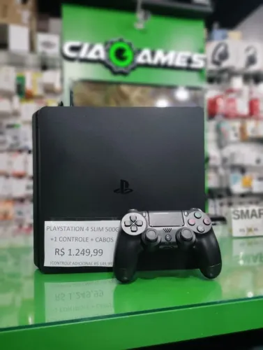 Videogame Playstation 4 PS4 Slim + Controle HD 500GB - Seminovo