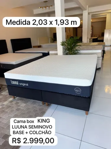 Colchão box KING SIZE LUNNA SEMINOVO TOP - ENTREGO