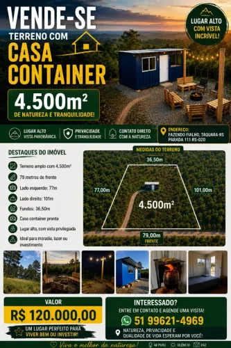 Terreno com casa container !