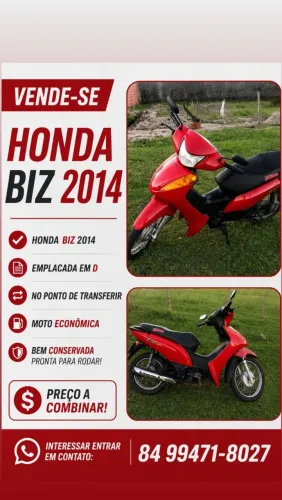 Vendo Honda BIZ 100, no ponto de transferir.