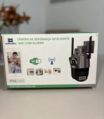 Câmera de Segurança 360° Wi-Fi Externa - Visão Completa Dia e Noite