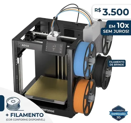 Ad5X apenas 3400 + 1 FILAMENTO ou 10x350,00 + 1 filamento