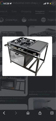 Fogão industrial com chapa e forno