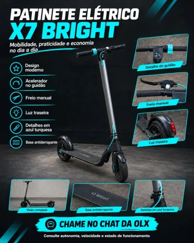 Patinete Elétrico X7 BRIGHT - Moderno, Prático e Econômico