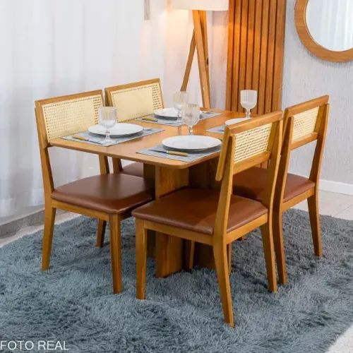 Mesa de Jantar Salina 120x80 + 4 Cadeiras  100% MDF__Novo. Pronta Entrega.