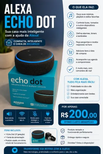 Alexa echo dot 3° geração