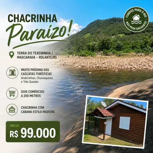 Sítio com casa/fundos para rio em Rolante/Rs
