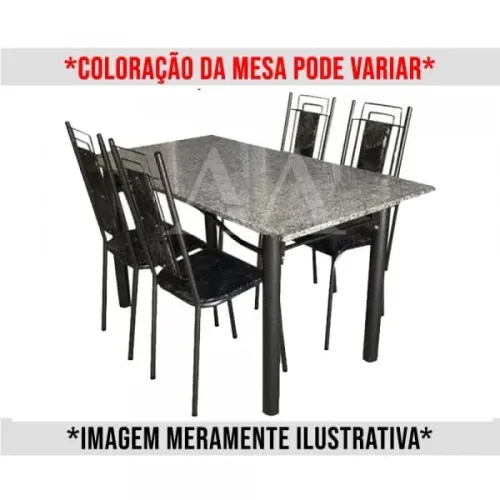 CJ MESA 4C SERRA TUBOS BELGICA NEW GRANITO 115X75 PRIMAVERA PRETO/PRATA PRETO MARTELADO 
