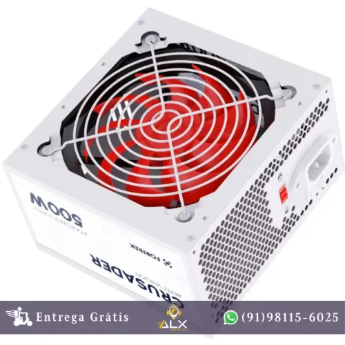 Fonte Gamer 500w Atx Fortrek Crusader Branca *ENTREGA GRÁTIS*
