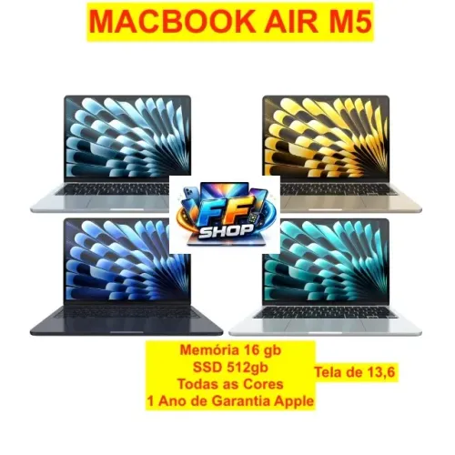 Macbook Air M5 16GB 512GB 2026 Apple Novo Lacrado. Até 18 x