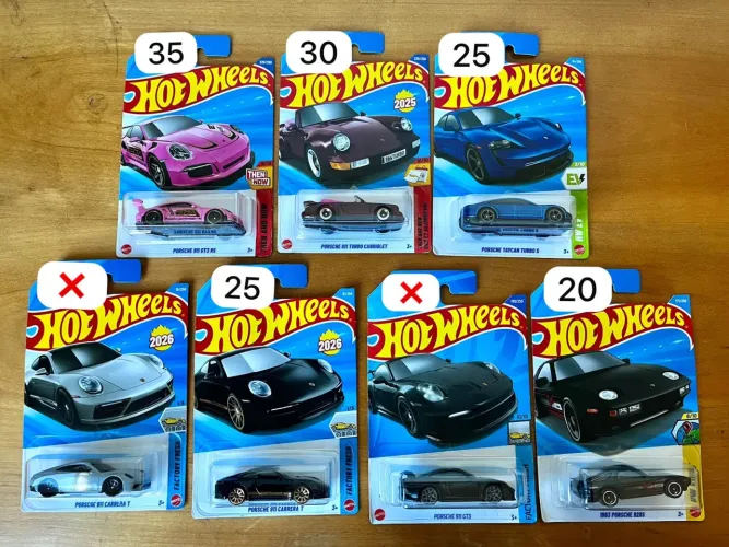 5 Porsches Hot Wheels mainline