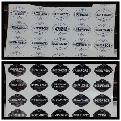 Etiquetas Adesivas Produtos de limpeza