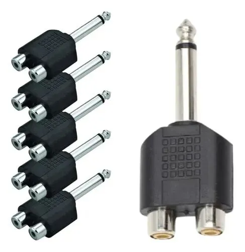 Adaptador P10 Mono x 2xrca fêmea