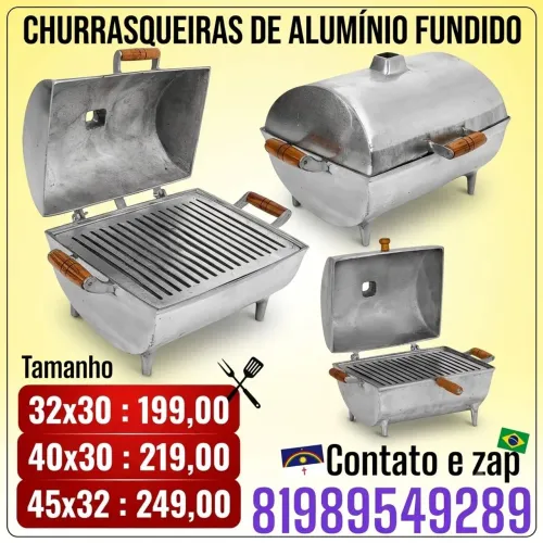 Churrasqueira portátil de alumínio