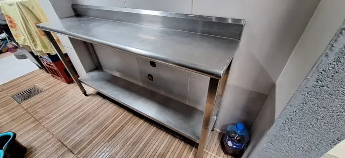 Mesa de Aço Inox 1,65 X 0,40 X 0,90 Cimapi