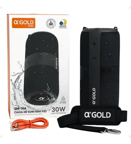 Caixa De Som Bluetooth 30w Com Alça Ipx6 Cor Preto