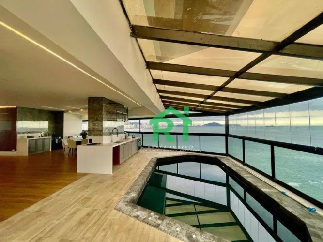 Apartamento Frente Mar, 4 Dormitórios, (4 suítes) 4 vagas, Lazer- Jardim Astúrias - Guaruj