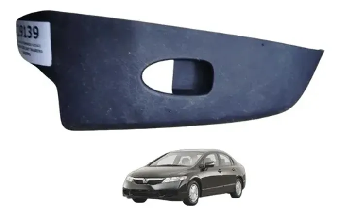 Moldura Comando Vidro Traseiro Esquerdo Civic 2007 Original Preta