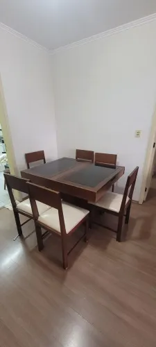 Conjunto jantar Rack, espelho e mesa 6 lugares