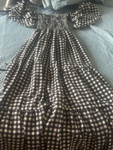 Vestido xadrez longo