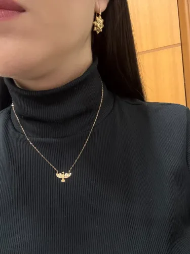 Colar em ouro 18k com pingente águia/ Garantia/ Loja física