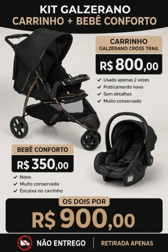 Carrinho Galzerano bebê+ bebê conforto