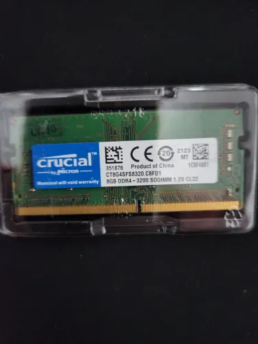 Memória DDR4 8Gb 3200 sodimm - Crucial - Notebook