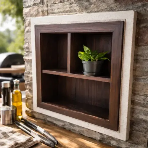 Nicho para churrasqueira imbuia fundo pinus ou mdf