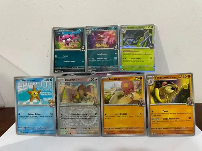 TCG - Pokémon de Treinador (7 Cartas): Linha do Arven + Marine + Staryu da Misty