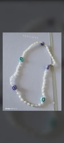 Colar de Pérolas com Miçangas Smile