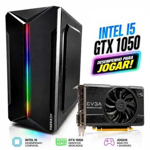 Pc Gamer CPU Intel Core I5 + Gtx 1050 | 8gb Ram | 500gb HD - Pronto Pra Uso!