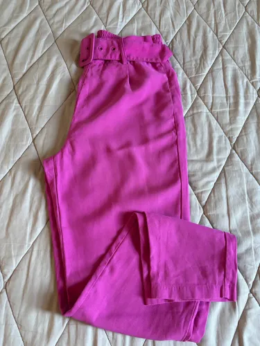 Calça Social feminina cintura alta Rosa 