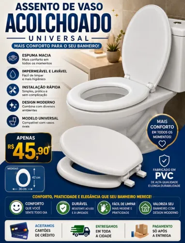 ASSENTO DE VASO SANITÁRIO ACOLCHOADO UNIVERSAL