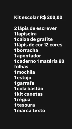 Kit Escolar Infantil