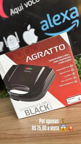Sanduícheira e grill Black - Agrato - produto novo e com garantia!