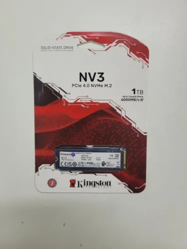 SSD NVME 1TB Kingston NV3 Leitura: 6000 MB/s Gravação: 4000 MB/s - Novo, com garantia e nf
