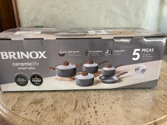 Jogo de panelas brinox 5 peças