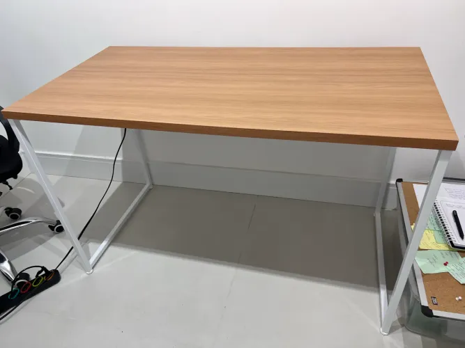 Mesa Metal e MDP 76x118x60cm Canela e Branco Industrial Kappesberg