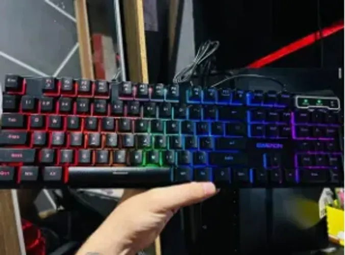 Teclado Gamer Computador Usb Rgb Com Fio Led Gx30 Membrana