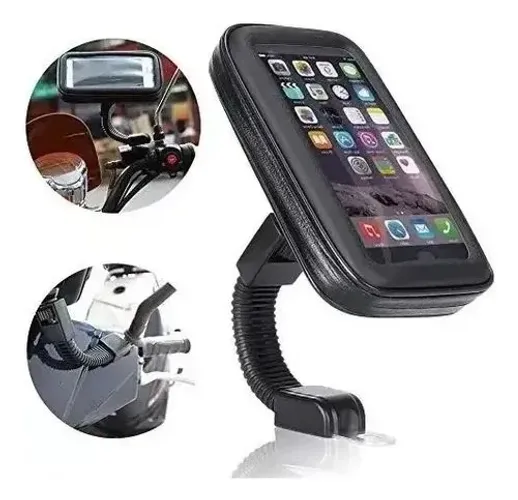 Suporte Celular 6.9 Moto Capa Chuva Biz scooter retrovisor <br><br>Chuva.