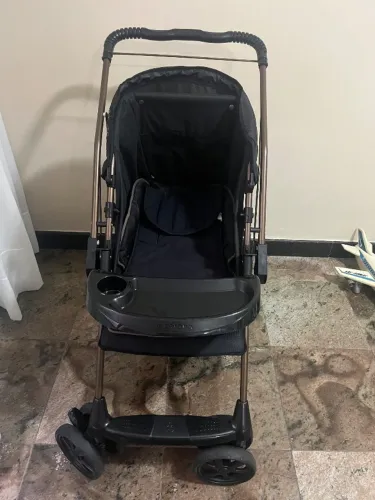 Carrinho Milano Preto Cobre + Bebe Conforto Galzerano