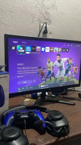 PS5 COMPLETO COM 2 CONTROLES MONITOR E MUITO MAIS